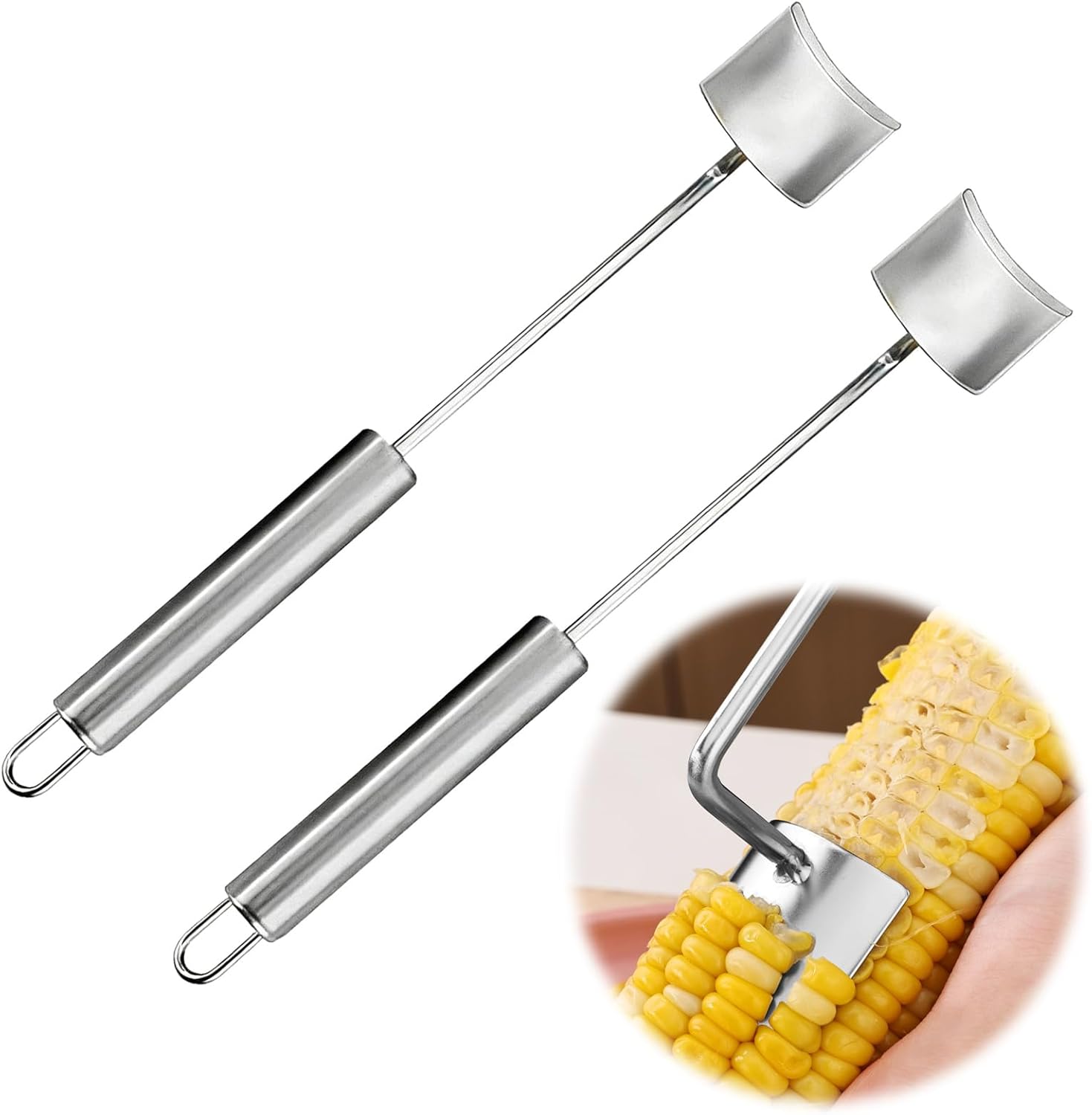 Corn Peeler 2PCS for Corn on the Cob New Corn Stripper for Corn on the Cob, Corn Cutter to Cut Corn off the Cob