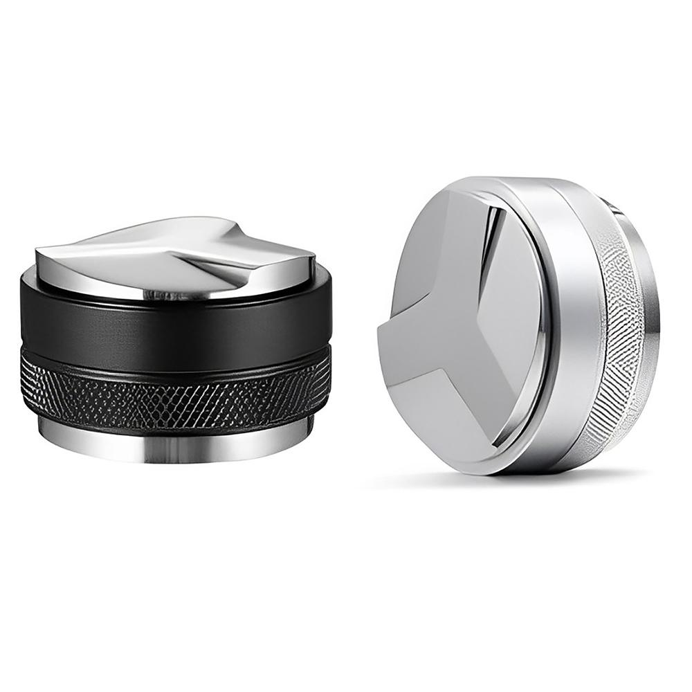 Espresso Coffee Distributor & Tamper, Single and Dual Head Coffee Leveler Adjustable Depth-Professional Espresso Hand Tampers