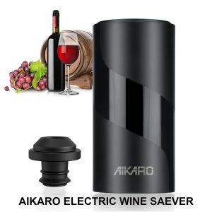 Electric Wine Saver Vacuum Pump with Bottle Stopper Automatic Wine Preserver, Battery Operated
