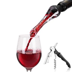 Red Wine Aerator Pourer with Corkscrew