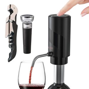Electric Wine Aerator Pourer Automatic Decanter Electronic Dispenser with CorkScrew and Stopper, Rechargeable
