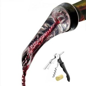 Wine Aerator Pourer Spout with Corkscrew