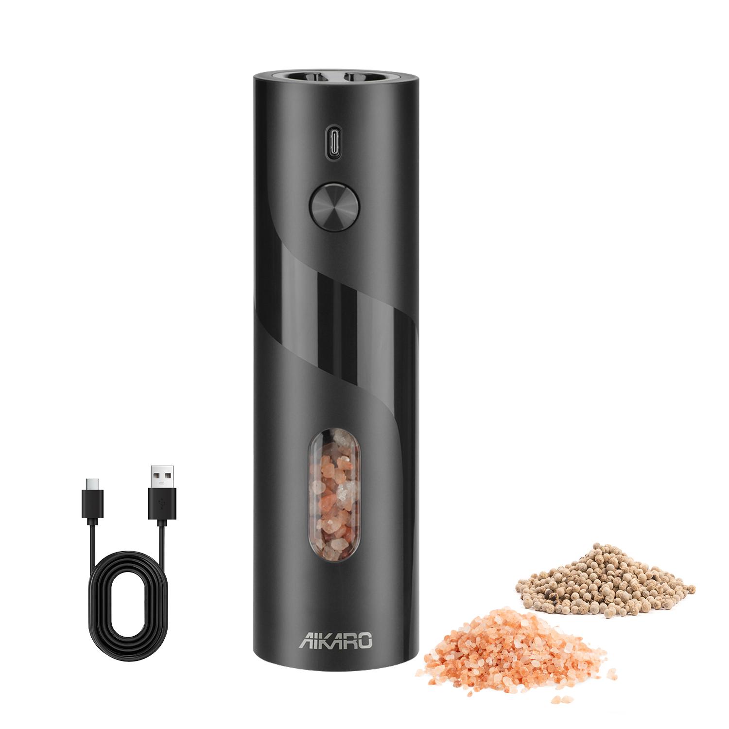 Electric Salt and Pepper Mill Automatic Spice Grinder, Rechargeable